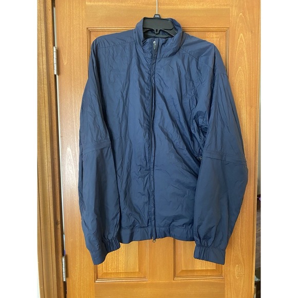 NIKE GOLF 2 In 1 Rain Wind Full Zip Removable Sleeves Men's Size Large Blue - Picture 1 of 10